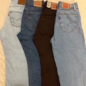 Levi's womens Straight Jeans - Light Blue, Blue, and Brown